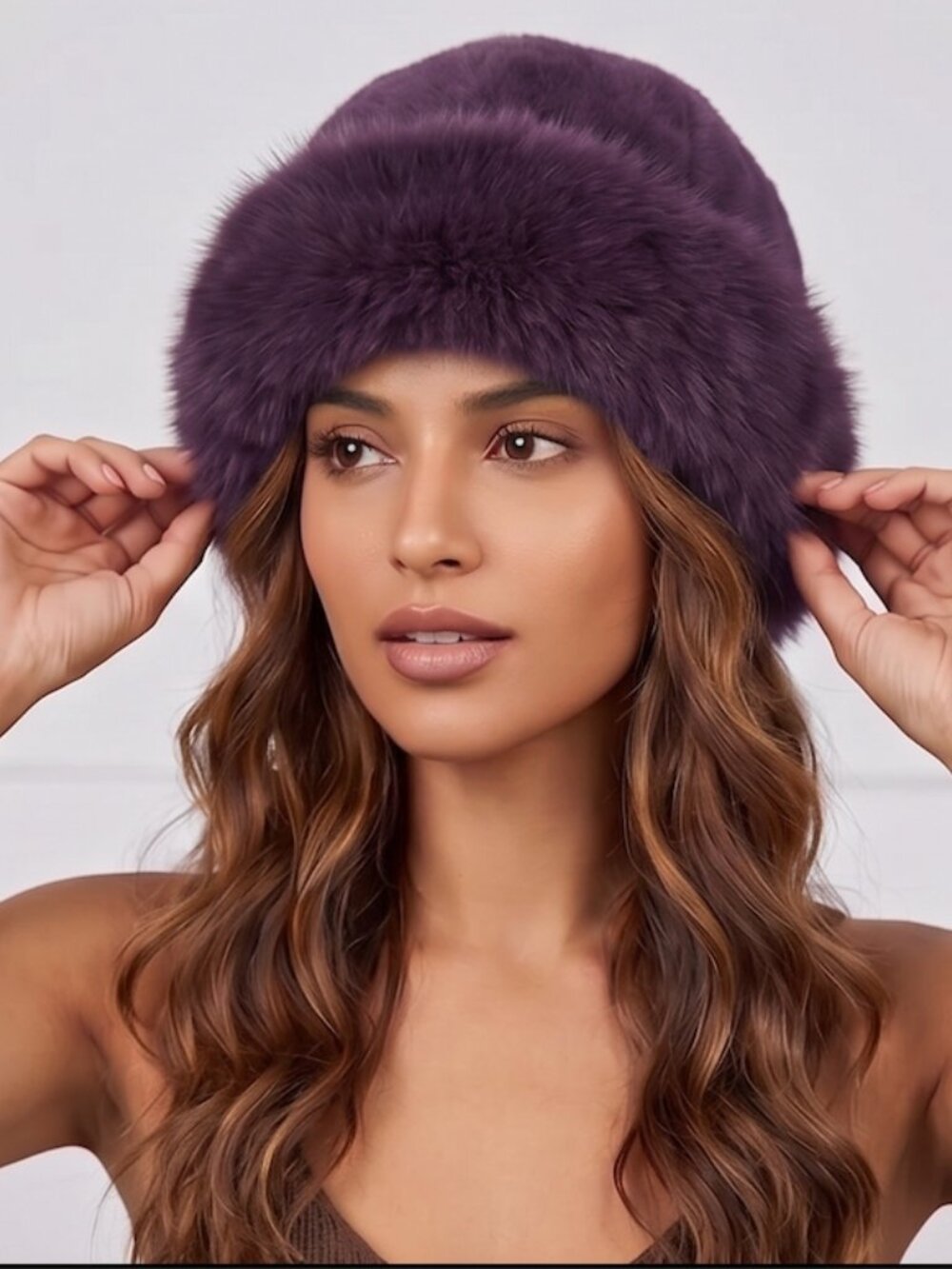 LAST ONE 🔥 Purple Faux Fur Winter Bucket Hat
